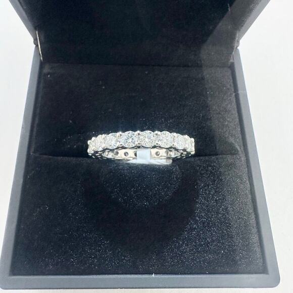 Moissanite Eternity Band Ring Dainty Stacking Wedding Anniversary Ring 925 - Picture 1 of 11